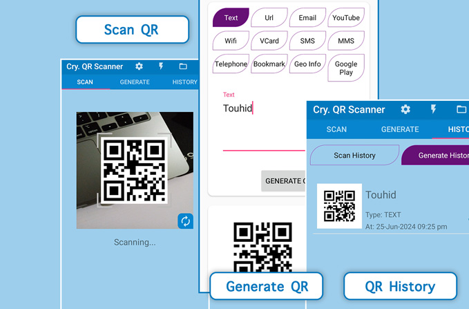 Cry. QR Scanner & Generator